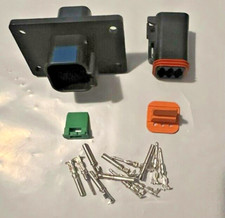 Black Deutsch 2, 3, 4, 6 ,8, 12 Pin  Flange Connector kit, 14-16 AWG Easy Crimp