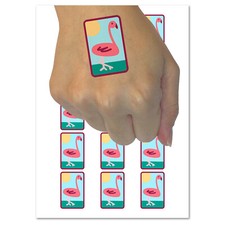 Flamingo Doodle Temporary Tattoo Water Resistant Fake Body Art Set