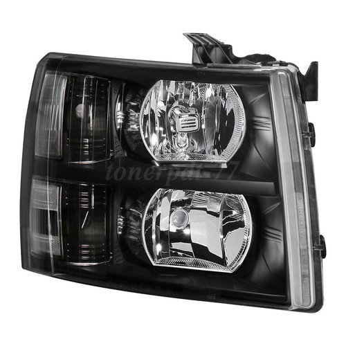 Black Housing Headlights Left & Right For 2007-2013 Chevy Silverado 1500 2500 HD - Bild 3 von 12
