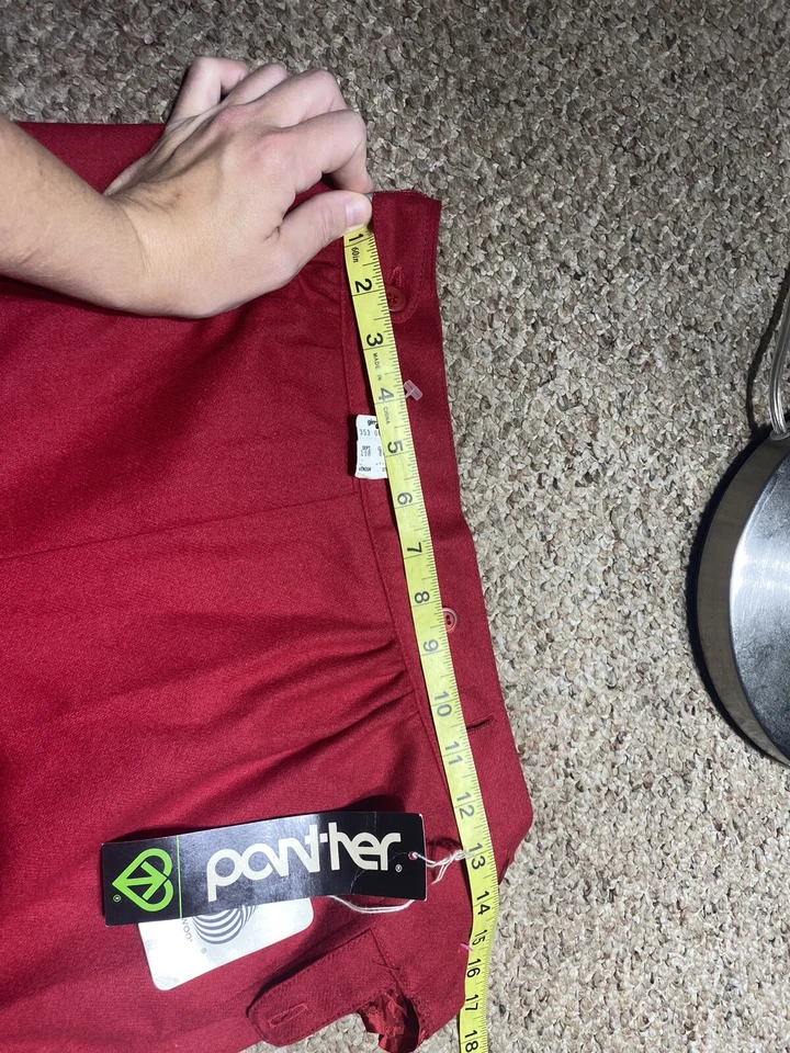 VINTAGE NEW W TAGS Women's vintage USA red wool pants LINED Size 11/12 Pant-her - Image 4 of 4