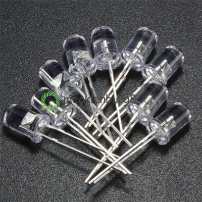 100PCS 5mm  Red/Green/Blue/Yellow/White/Purple Water Clear LED Diodes Light