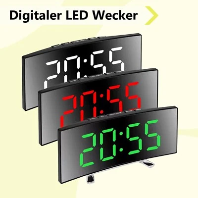 MARKENLOS Digital LED Table Clock Alarm Clock with Temperature Display, Time and Snooze Function