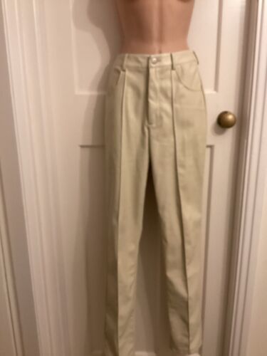 B.N. Prettylittle Thing Cream Leather Look Tailored Trousers Size 10 Zip Front - Photo 1/7