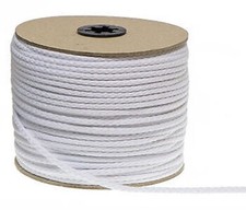 Telliswelt 100m Cotton Cord Braided 2mm White Cord 100 Cotton
