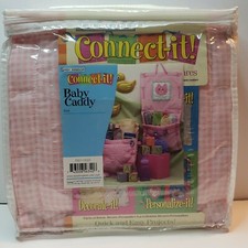 2002 Daisy Kingdom Connect-it Baby Caddy Pink Gingham Quilting Decor Sewing