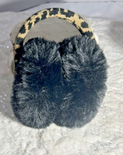 Michael Kors Brown  White Leopard Faux-Fur Earmuff MK Child Earmuffs Super Soft
