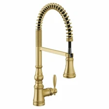 Moen Weymouth One-Handle Pulldown Spring Kitchen Faucet - Brushed Gold...