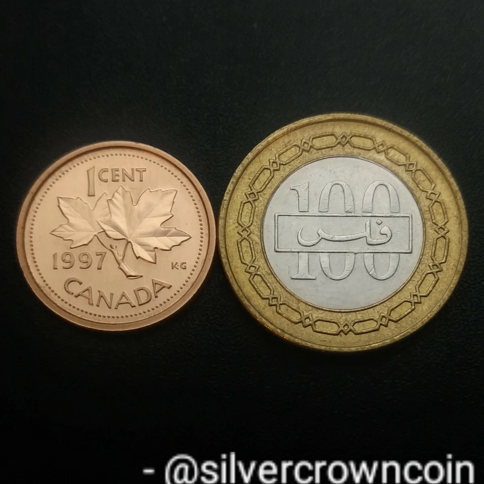 Bahrain 100 Fils 2000 AH1420. KM#20. Bimetallic 100 Cents coin.  - Image 3 of 4