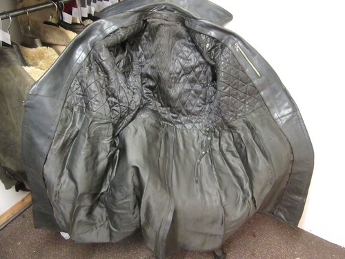 VINTAGE WW2 GERMAN LEATHER OFFICERS HEAVY TRENCH COAT JACKET SIZE M - Picture 20 of 20