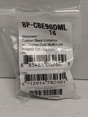 BITSPOWER CARBON BLACK ENHANCE 90-DEGREE DUAL MULTI-LINK ADAPTER FOR OD 16MM