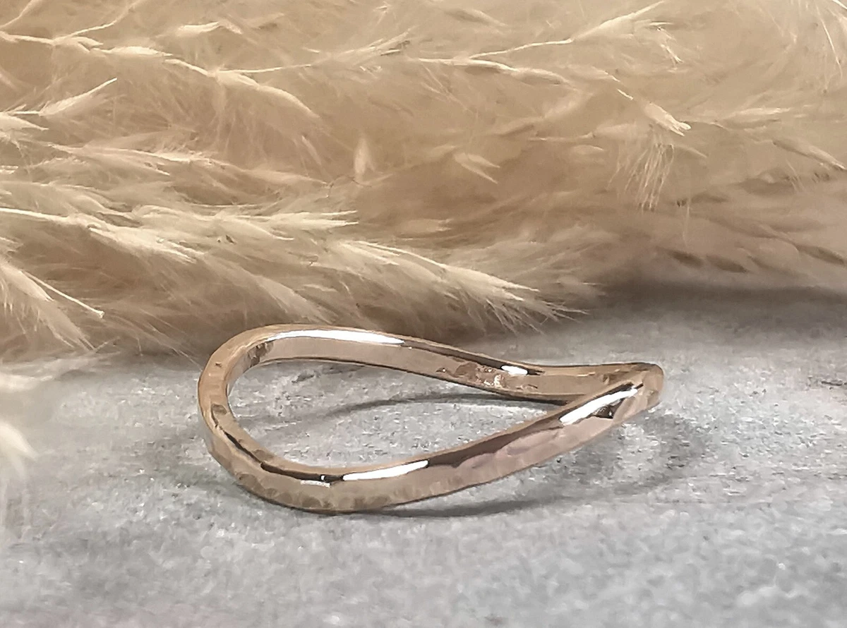 9ct Gold Filled Hammered Thumb Ring Handmade by Starling Silver