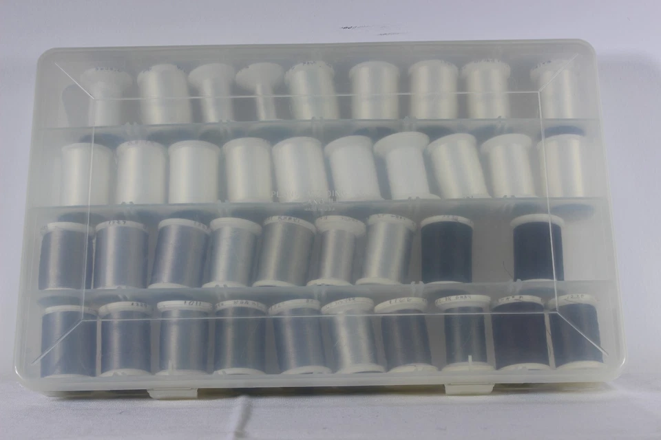 Plano Supply Box W/38 White Gray Black Shades Rayon Sulky Embroidery Thread - Image 2 of 3
