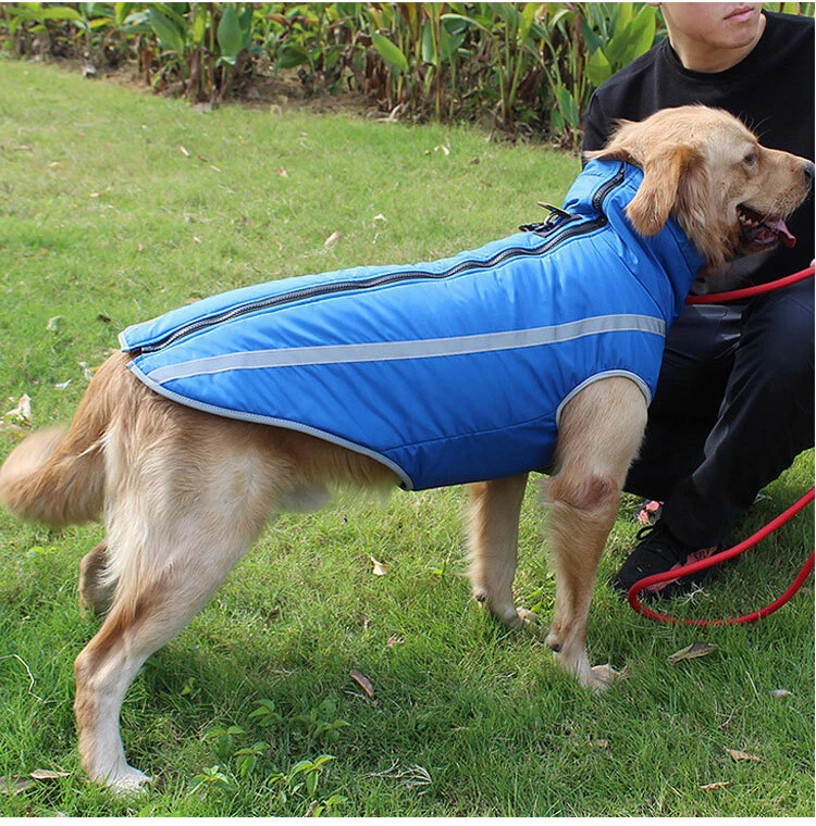 Dog Warm Clothes Padded Large Dogs Waterproof Winter Dog Warmer Coat Vest Jacket - Image 3 of 4
