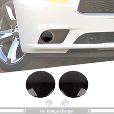 Front Bumper Side Fog Light Lamp Cover Trim For Dodge Charger 11-14 Smoked Black