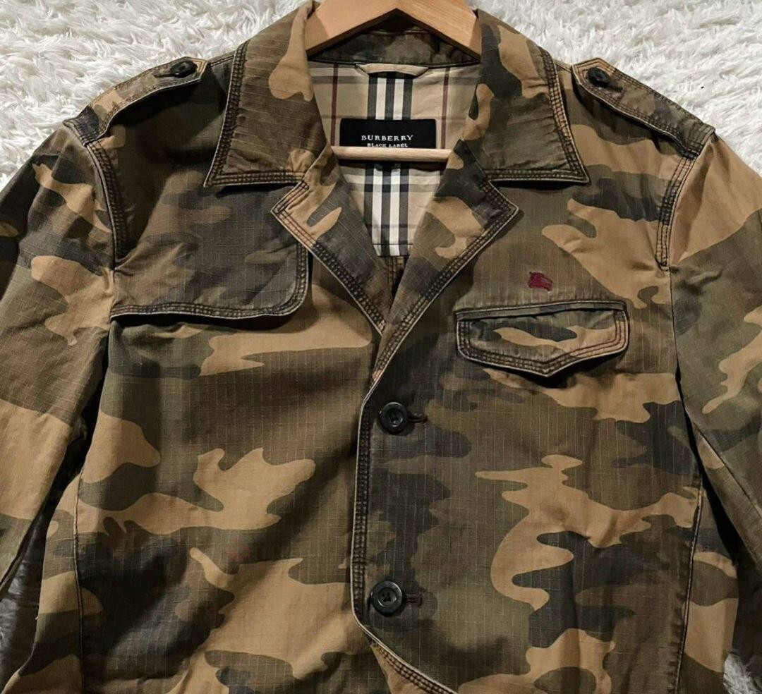 BURBERRY BLACK LABEL Camouflage military Jacket check size M Men