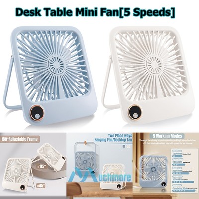 USB Desk Table Fan Personal Small Air Circulator Quiet Aromatherapy Fan 5 Speeds
