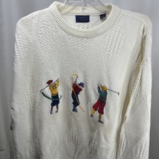 Cambridge Classics Men Knit Pullover Sweater 3 Golfers Vintage XL made in USA