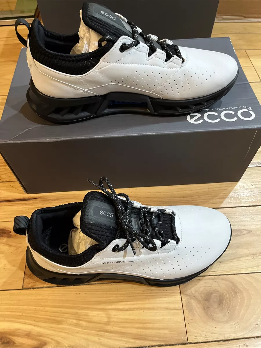 ECCO Men's Biom C4 Gore-TEX Waterproof Golf Shoe, White/Black, Size EU39 US 5.5