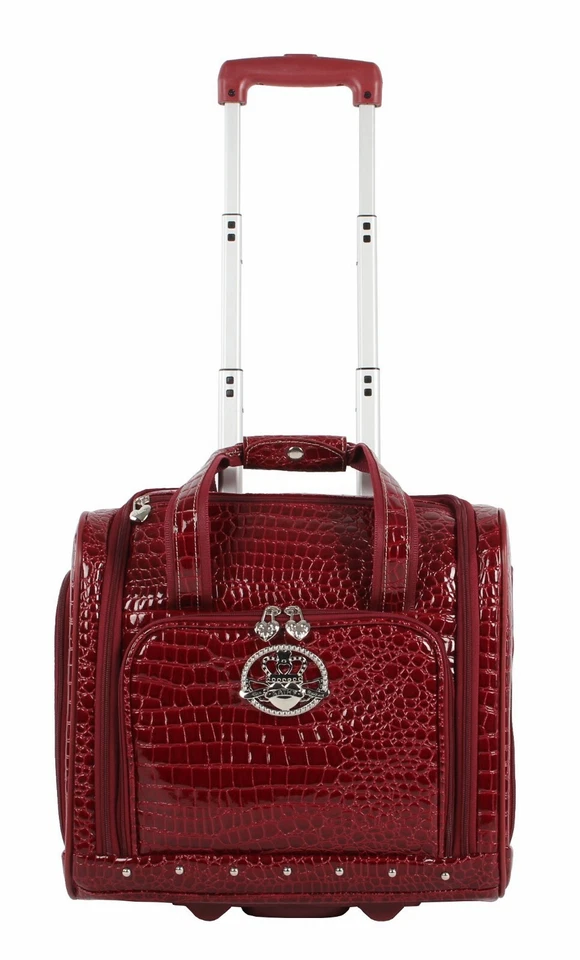 Подседельный чемодан Kathy Van Zeeland Croco ПВХ - 15 дюймов ручная кладь с 2 спиннерами - Изображение 2 из 2