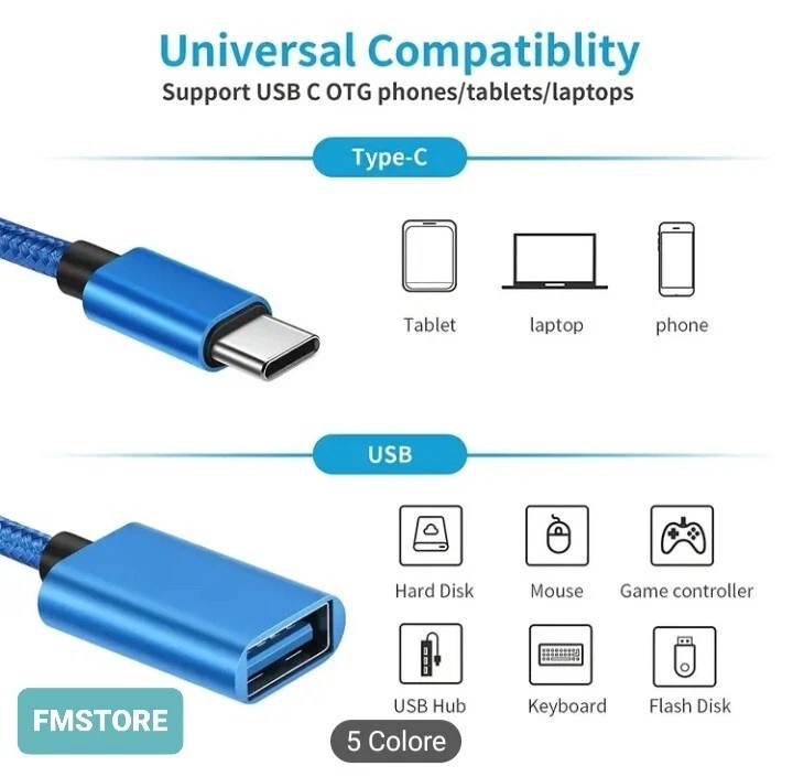 CAVO OTG MICRO USB CAVETTO ADATTATORE DATI MASCHIO PER PC TABLET SAMSUNG HUAWEI - Imagen 2 de 4