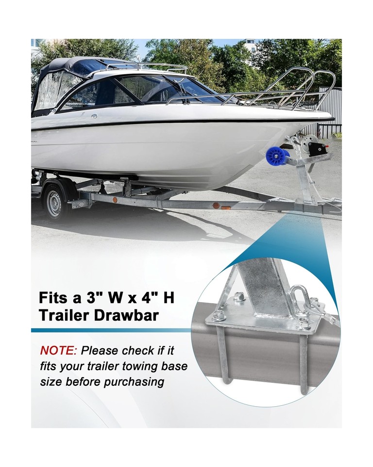 Adjustable Boat Trailer Winch Stand with Roller, Boat Trailer Winch