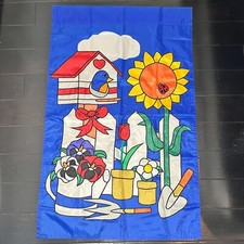 Large Embroidered Welcome Sign Garden Decorative Outdoor Flag Banner 27" x 43"