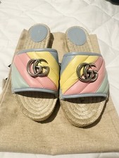 🔥🔥🔥 Gucci Pilar Marmont GG Espadrille Sandals 🩴 Size 8 (100% Authentic)