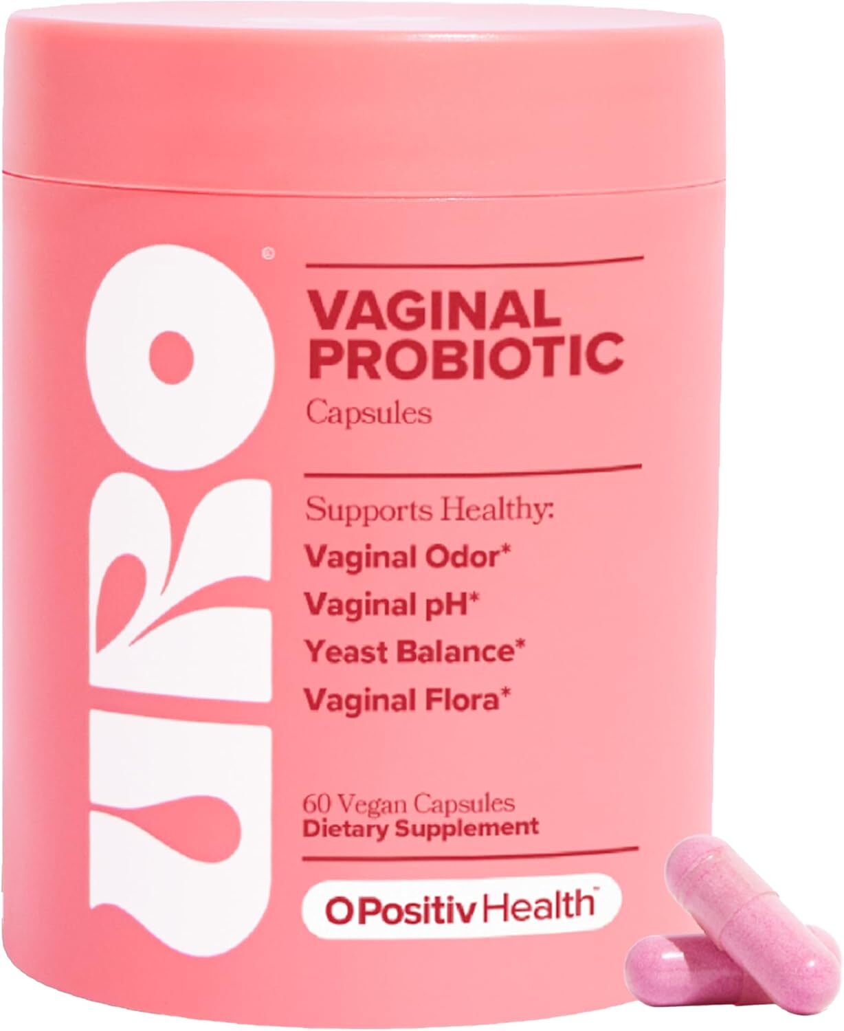 URO Vaginal Probiotics for Women pH Balance with Prebiotics & Lactobacillus 60ct