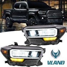Pair Full Led Drl Reflector Headlights For 2015-2022 Toyota Tacoma Front Lamps