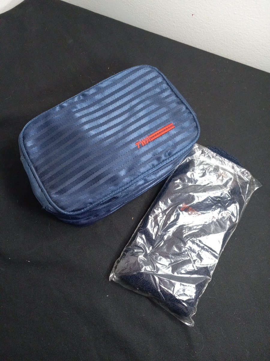 Vintage TWA Nylon Toiletry Travel Bag First Class Souvenir Airline