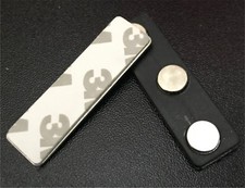 Magnetic Name Badge with Self Adhesive UK - Rectangle Black Back (45mm x 13mm)