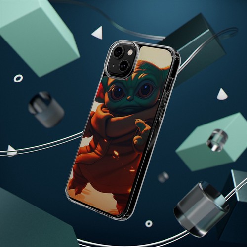 Cute Baby Yoda Clear Phone Case, Mandalorian Gift, Star Wars Case, Geeky Phone - Picture 48 of 124