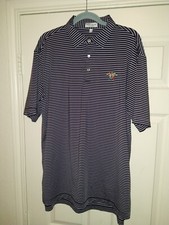 Peter Millar Summer Comfort Striped Short Sleeve Polo Shirt Men's sz Large