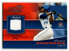 2002 Playoff Piece of the Game Baseball Shannon Stewart JERSEY BLUE JAYS