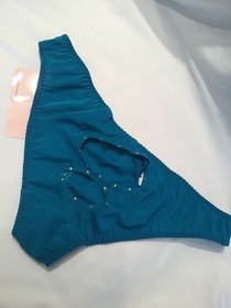 Vintage Agent Provocateur Liza Turquoise Blue Stretch Silk Brief Size Small BNWT