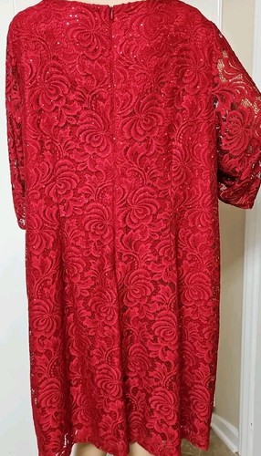 NWT JESSICA HOWARD Dress Red Sequin Lace Women's Plus Size 22W - Picture 9 of 13