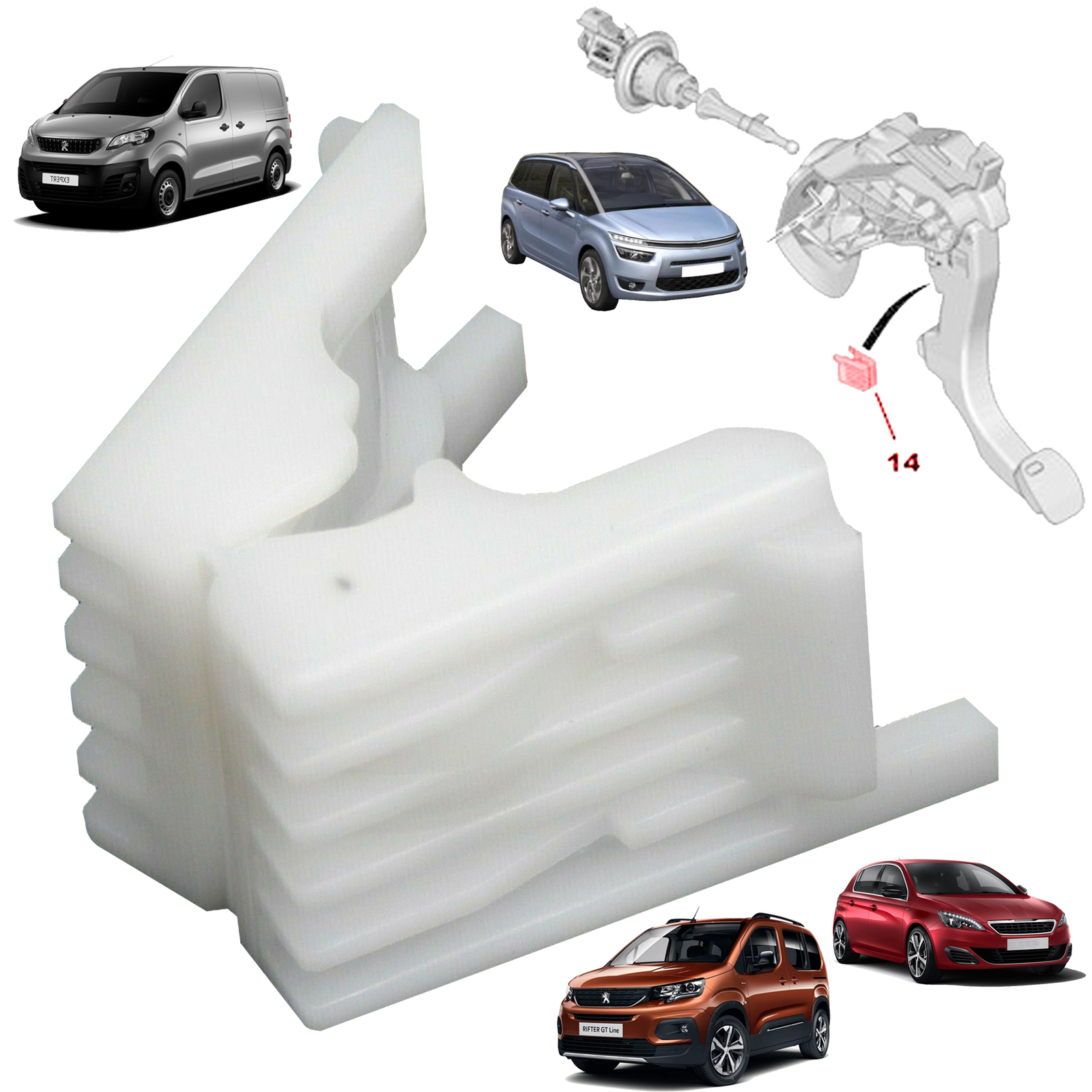 Réparation Mécanique Pédale Ressort De Pédale D'embrayage ABS Blanc - Références 1609586780, 9820342980, Pièce De Rechange Pour Véhicules Spécifiques Ressort 1609586780 ABS Blanc