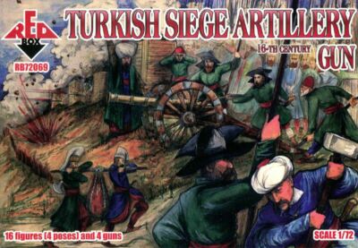 Turkish Siege Artillery Gun (16 figures, 4 poses, 4 gun) 1/72 RedBox 72069