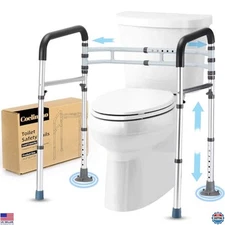 Toilet Safety Rail - Adjustable Detachable Medical Safety Frame for Elderly &
