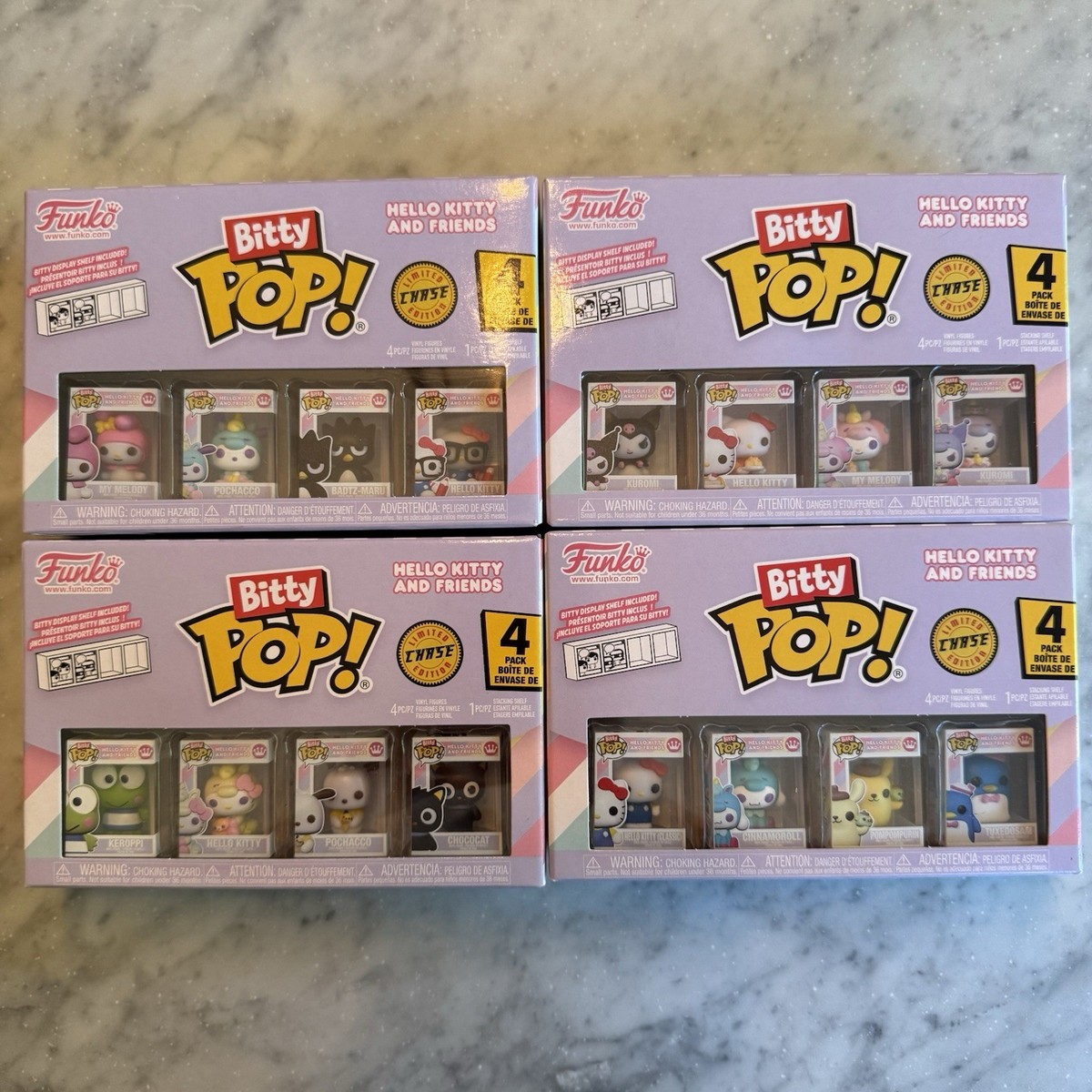 Funko Bitty Pop Hello Kitty Full Complete Set of 4 Boxes With