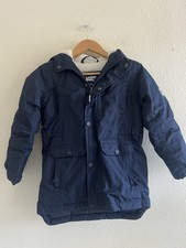 Lands End Navy Blue Expedition Waterproof Winter Down Parka Jacket Small Kids