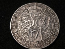 1895 Great Britain UK one florin - SILVER - KM# 781 -