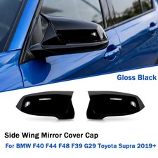 2 Stk Schwarz Spiegelkappen Au�en F�r BMW F40 F44 F48 F39 G29 Toyota Supra 2019+