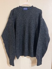 Vintage Pendleton Shetland Virgin Wool Sweater Large Gray Crewneck
