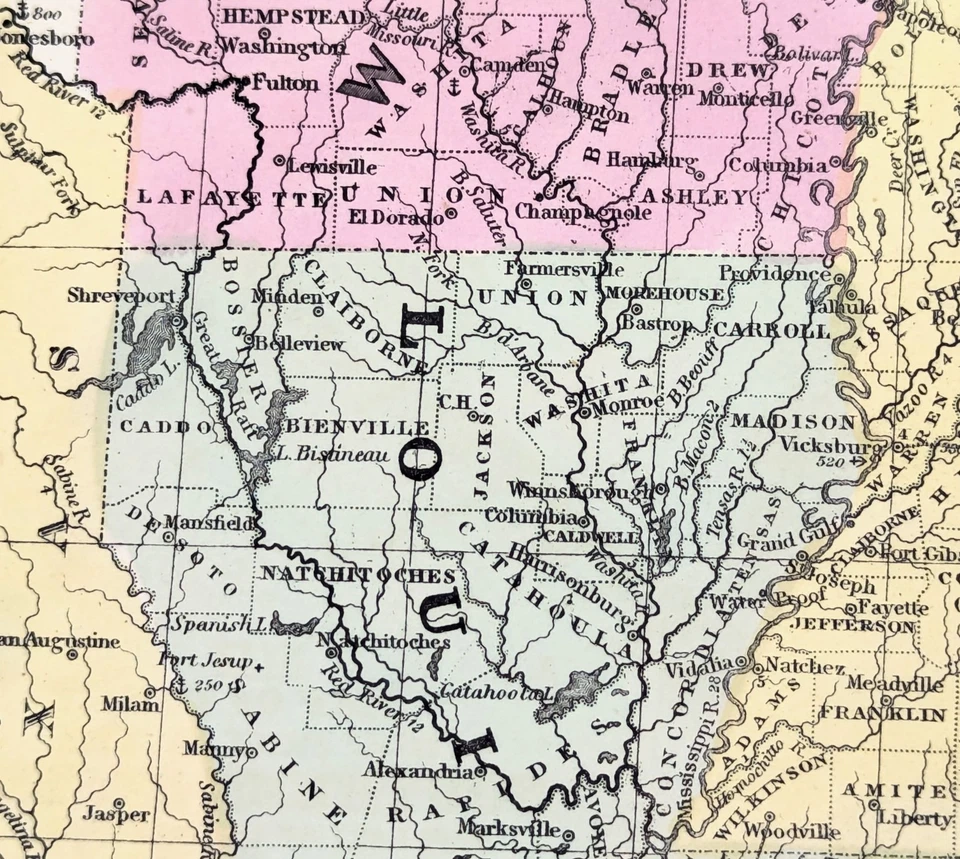 Mapa ESTADOS DEL SUR 1852 ORIGINAL (16x10) FLORIDA GEORGIA CAROLINA DEL SUR Foto 4 de 4