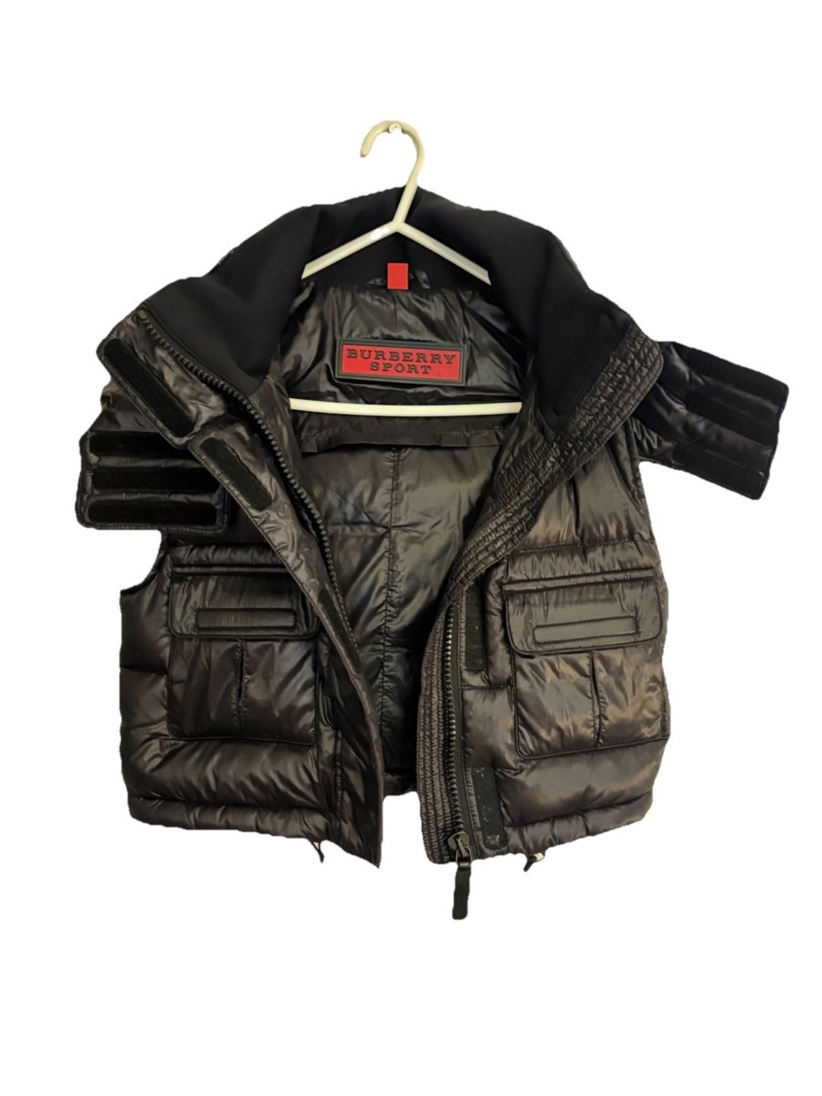 Burberry Sport Removal Hooded Puffer Gilet Size UK Pre Owned