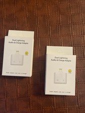 2 in 1 Adapter Headphone Jack Splitter Audio For iPhone 2-PACK 