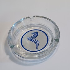 Posacenere vintage El Morocco New York nightclub blu bianco zebra metà secolo