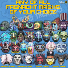 FALLOUT 76 PC ANY OF ALL FASNACHT MASKS OF YOUR CHOICE RARE REWARDS