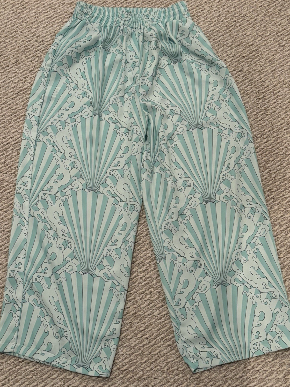 Karavan Womens Medium Trouser Pants Casual Bottoms Art Deco Pattern Greece